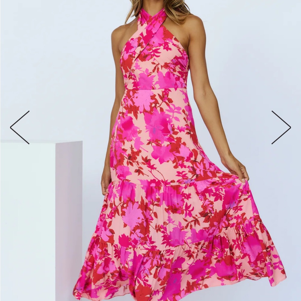 Hello Molly Love Loop Midi Dress Fuchsia